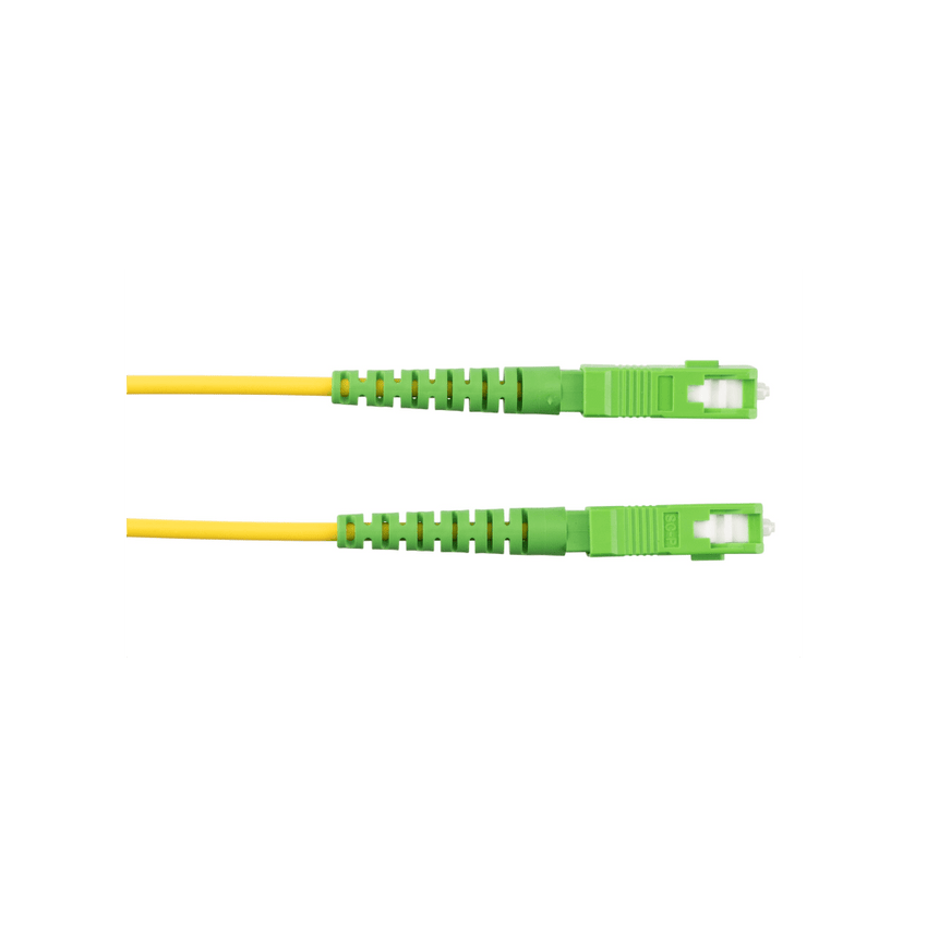 Jumper de Fibra Optica Monomodo 9/125 OS2, SC/APC-SC/APC Simplex, OFNR (Riser), Color Amarillo, 5 Metros (16.40 Pies)