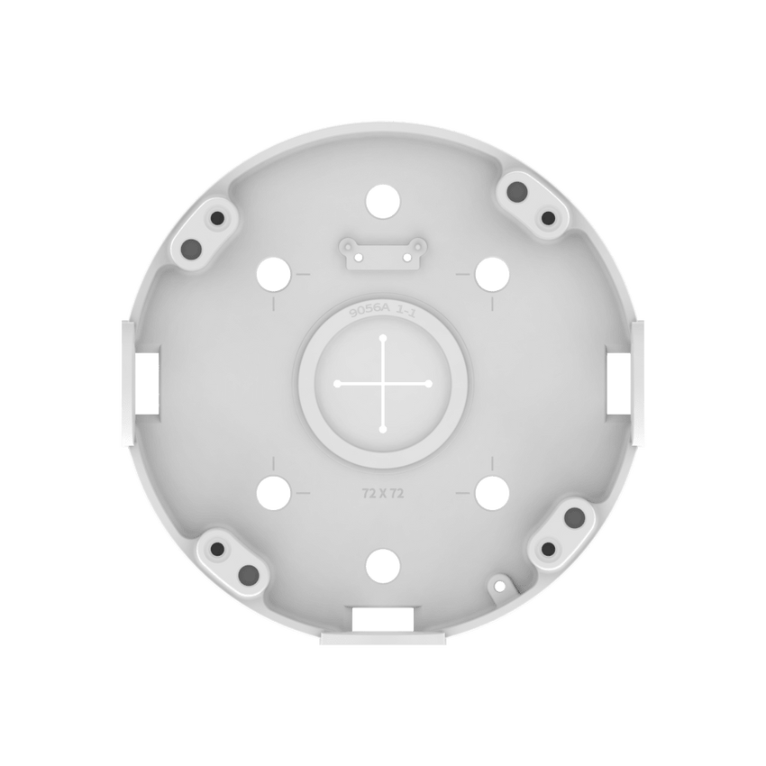 Base de Montaje para Techo SBP-180CMB / Aluminio / Color Blanco RAL9003 / Diámetro 180 mm / Peso 970 g / Tornillo TR30 / Orificio Conduit 19.1 mm / Compatible con Múltiples Modelos Hanwha