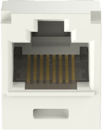 Conector Jack RJ45 Estilo TG, Mini-Com, Categoría 6A, Con Gel Resistente a la Corrosión, de 8 Posiciones y 8 Cables, Color Blanco Mate