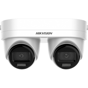 PanoVu Series / Lente Dual de 4 Megapixel / 2 Lentes Fijos de 2.8 mm / Recomendado para Pasillos o Esquinas / IP67 / IK10 / PoE / WDR 120 dB / 10 mts IR / Entrada y Salida de Audio y Alarma / MicroSD