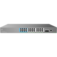 Switch de Red Empresarial L2++ / Serie GWN7800 Pro / 24 Puertos Gigabit PoE 400W / 2 SFP+ / Gestión Cloud GDMS / VLAN 4K / QoS Avanzado / Seguridad Integral