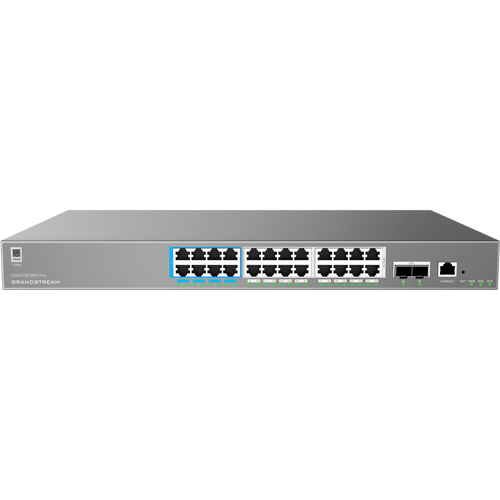 Switch de Red Empresarial L2++ / Serie GWN7800 Pro / 24 Puertos Gigabit PoE 400W / 2 SFP+ / Gestión Cloud GDMS / VLAN 4K / QoS Avanzado / Seguridad Integral