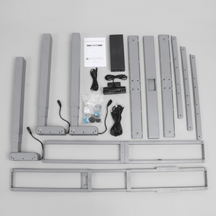 Base de Escritorio Motorizado Profesional Tipo L (3 Columnas) / Altura Ajustable 60-125cm / Estructura Estable / Funcionamiento Suave / 4 Preset de Posiciones / Color Gris / Soporta hasta 150Kg de carga
