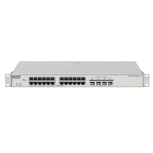 Switch Administrable PoE Capa 2+ Plus, con 24 puertos Gigabit PoE 802.3af/at + 4 SFP+ para fibra 10Gb, gestión gratuita desde la nube, 370w