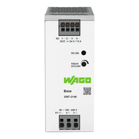 Fuente de Alimentación BASE / 24V DC 10A 240W / Monofásica 100-240V AC / Push-in CAGE CLAMP® / Sincronización Primaria / Autoenfriamiento / Paralelo y Serie / IP20 / Carril DIN
