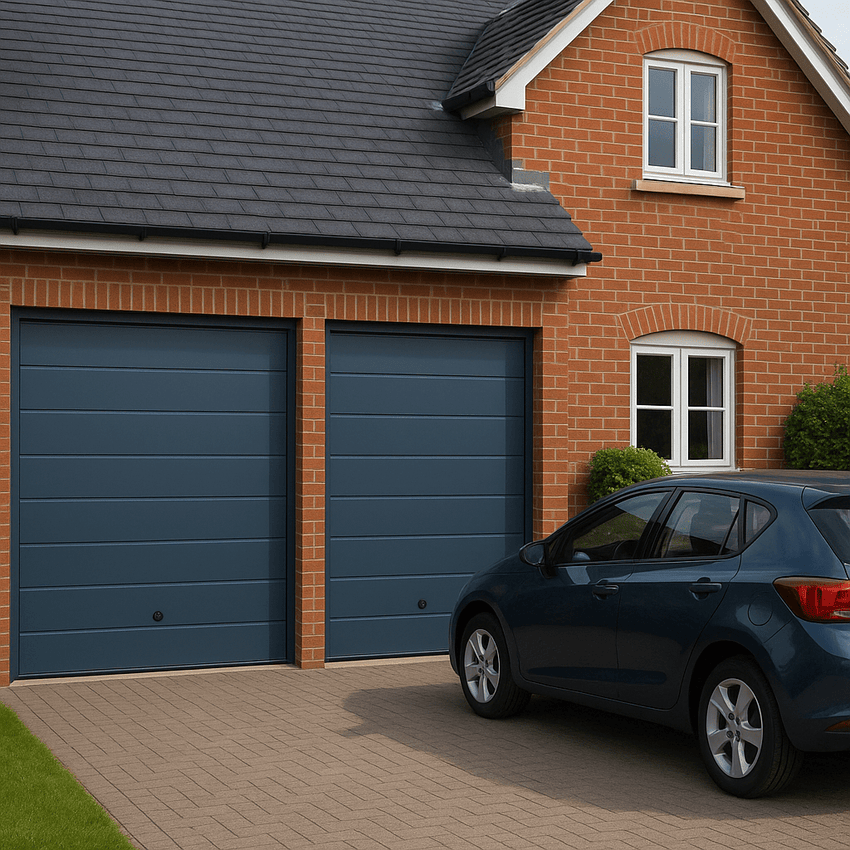 Puerta D / Garage D / Alta Calidad / Linea Central / Color GRIS /  acabdo DELUXE / 12X9 pies / AISLADA / Estilo Americana.