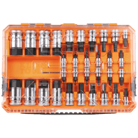 Juego de Dados Moleteados / SAE-Métrico-Hex-Torx® / 13 Piezas por Set / Acabado Moleteado para Mejor Agarre / Marcado en Relieve / Incluye Llaves Cuadradas