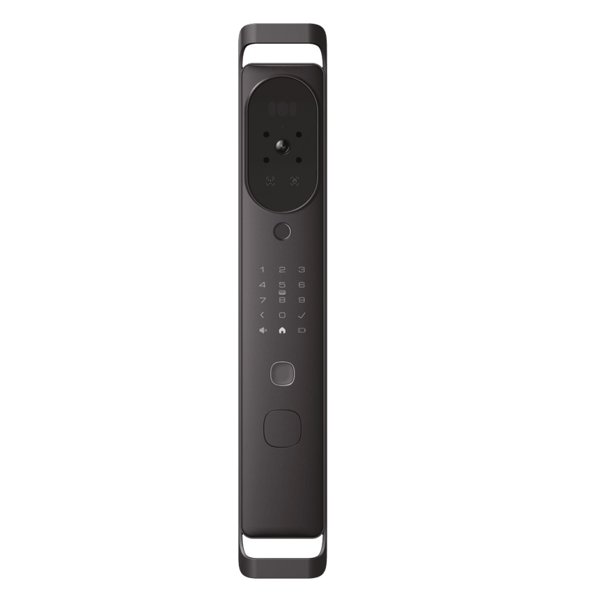 Cerradura Inteligente Multibiométrica / Reconocimiento Facial + Venas Palma + Huella Digital / Teclado Numérico + Tarjetas IC + NFC / Pantalla HD 4.5 Pulgadas / Batería Doble 4000mAh + 2500mAh / Conexión WiFi 2.4GHz / App Smart