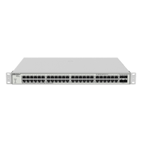 Switch Administrable PoE Capa 2+ Plus, con 48 puertos Gigabit PoE 802.3af/at + 4 SFP+ para fibra 10Gb, gestión gratuita desde la nube, 370w