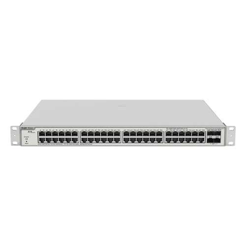 Switch Administrable PoE Capa 2+ Plus, con 48 puertos Gigabit PoE 802.3af/at + 4 SFP+ para fibra 10Gb, gestión gratuita desde la nube, 370w
