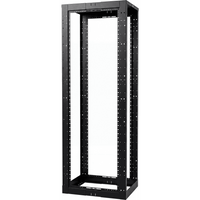Rack de Cuatro Postes Estándar de 19", Rieles Con Orificio Para Tuerca Enjaulada, Profundidad Ajustable de 23 a 42 in, 45 Unidades de Rack, Color Negro