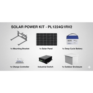 Kit Solar de 14 W con PoE Pasivo 24 Vcc para un radio de Ubiquiti airMAX o Cambium ePMP