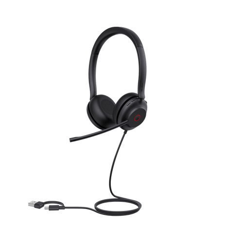 Diadema Alámbrica UH35 Dual de Yealink USB-C/A Compatible con Teléfonos IP Yealink y Computadoras