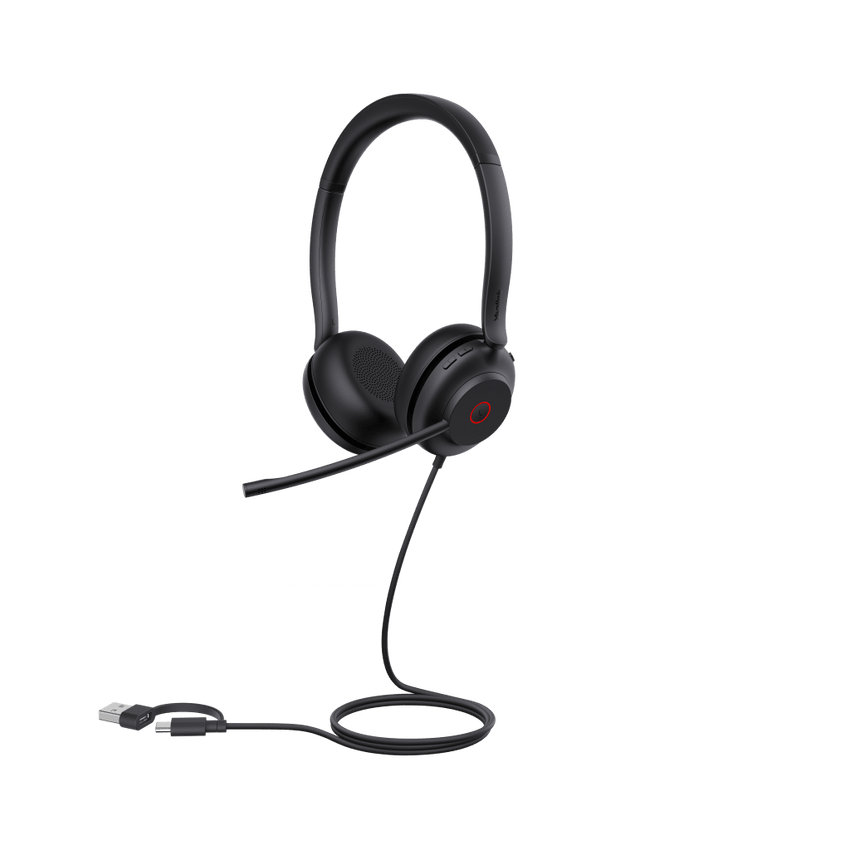 Diadema Alámbrica UH35 Dual de Yealink USB-C/A Compatible con Teléfonos IP Yealink y Computadoras