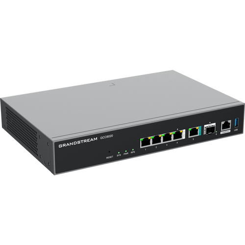 Dispositivo de Convergencia de Redes GCC6020 / Router VPN / Firewall de Próxima Generación / IP PBX / Switch de Red / 4 Puertos Gigabit Ethernet / 1 Puerto SFP+ 10 Gigabit / 1 Puerto 2.5 Gigabit / Administración en la Nube GDMS / Mont