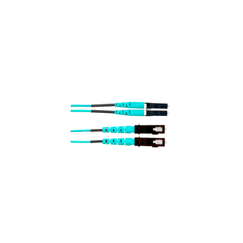 Jumper de Fibra Optica Multimodo 50/125 OM4, LC-SC Duplex, OFNR (Riser), Color Aqua, 5 Metros (16.40 Pies)