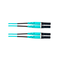 Jumper de Fibra Optica Multimodo 50/125 OM4, LC-LC Duplex, OFNR (Riser), Color Aqua, 2.44 Metros (8 Pies)