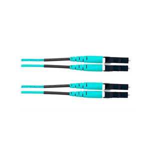 Jumper de Fibra Optica Multimodo 50/125 OM4, LC-LC Duplex, OFNR (Riser), Color Aqua, 2.44 Metros (8 Pies)