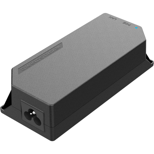 PoE Injector Grandstream 60W MultiGigabit / Compatible con IEEE 802.3af/at/bt / 1x 2.5Gbps RJ45 LAN IN / 1x 2.5Gbps RJ45 LAN OUT con PoE 60W / 100~240VAC / 54VDC / Plug-and-Play / FCC, CE, RCM, IC