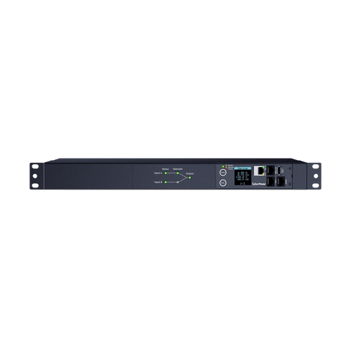 PDU ATS (Fuente Redundante Auto-transferible) Monitoreable, Para Distribución de Energía, 2 Entradas 120 Vca NEMA5-15P, Con 10 Salidas NEMA 5-15R, Horizontal 19in, 1UR
