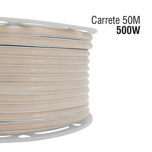 Manguera LED Luminosa Blanca de Resina Transparente y Flexible / Para uso Interior o Exterior / Carrete de 50 m/ 110V CA  4.2 A/ 500 W Potencia / T.C.C. 6500 K.