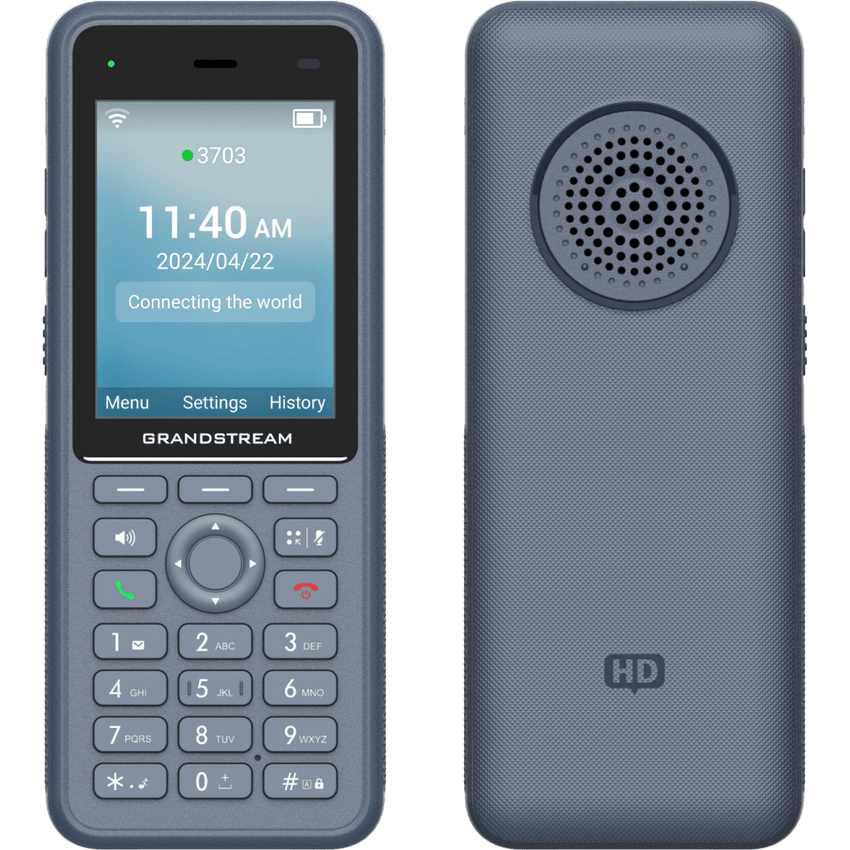 Teléfono IP Wi-Fi Inalámbrico WP836 / Wi-Fi 6 Doble Banda / IP69K Resistente a Exteriores / Batería 3000 mAh / 4 Conferencias / Bluetooth Integrado / USB Tipo C / Compatibilidad con Códec Opus HD
