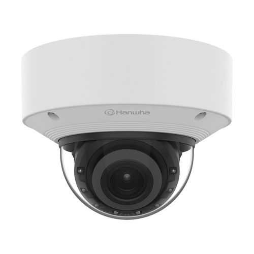 Cámara Domo AI IR 5MP / Motorizado Varifocal 3.3~9.3mm / Doble NPU / Análisis Inteligente / WDR 120dB / IR 50m / IP52 IK10 / PoE / Wisenet 9