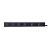 PDU Básico Para Distribución de Energía con Supresor de Picos, Con 12 Tomas NEMA 5-15R Traseras, 1UR, 15 Amp, 120 Vca, 1800 Joules de Protección