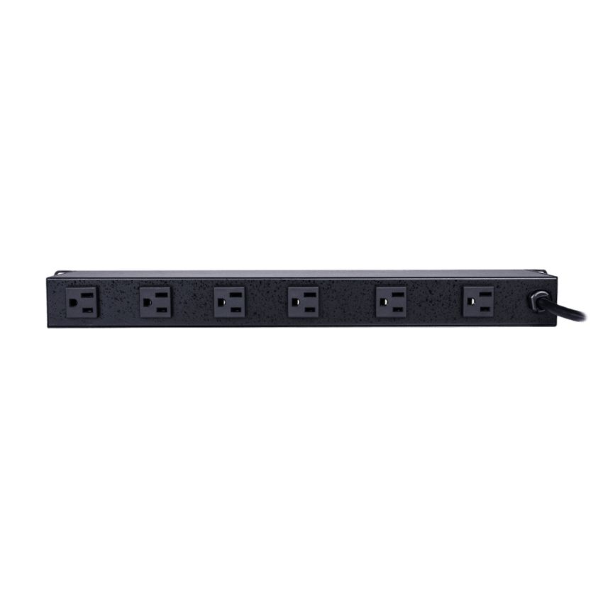 PDU Básico Para Distribución de Energía con Supresor de Picos, Con 12 Tomas NEMA 5-15R Traseras, 1UR, 15 Amp, 120 Vca, 1800 Joules de Protección