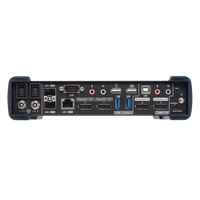 Receptor KVM sobre IP Dual Display 5K DisplayPort | Transmisión sin Pérdidas Cero Latencia | Resolución 5120x2880 @ 30Hz | Dual SFP+ 10Gbps hasta 10 km | Redundancia de Energía y Red | Encriptación AES-256 | Compatibilid