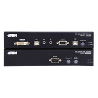 Extensor KVM DVI | Transmisión por Fibra Óptica | Distancia hasta 600 m | Resolución 1920x1200 a 60 Hz | Señales RS-232 y USB