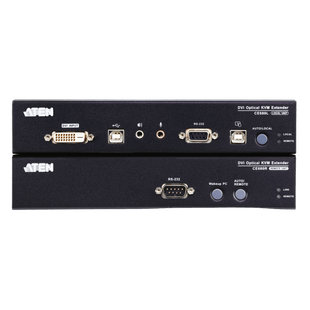 Extensor KVM DVI | Transmisión por Fibra Óptica | Distancia hasta 600 m | Resolución 1920x1200 a 60 Hz | Señales RS-232 y USB