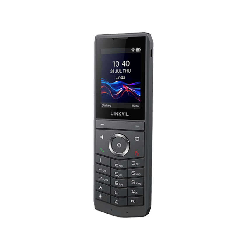 Teléfono IP Wi-Fi Portátil / Pantalla Color 2.4" 240x320 / Wi-Fi 6 Dual-Banda / Bluetooth 5.0 / Batería 3000mAh 13h Talk / Video H.264 4CIF / Resistencia Caídas 1.8m (5.9 ft) / Conferencia 6 Vías / USB Type-C
