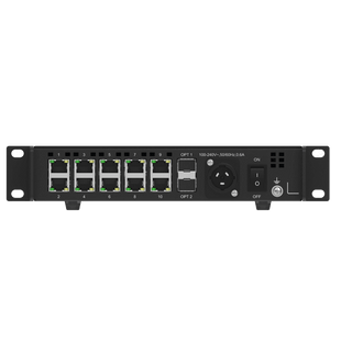 Convertidor de Fibra a Ethernet NovaStar | 10 Puertos Gigabit | 2 Puertos Ópticos 10G | Transmisión de Larga Distancia | Modo Simple