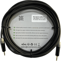 Cable 3.5mm a 3.5mm, conectores color negro MTP3C-BG, length 5m