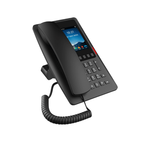 Tel�fono IP Hotelero Wi-Fi 6 / Pantalla IPS 3.5" 320x480 / 2 L�neas SIP / 5 Teclas Programables / Puerto USB-A / PoE 802.3af / Audio HD / Dise�o Negro