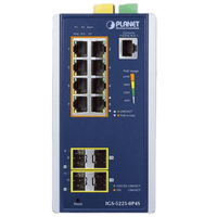 Switch Industrial Administrable Capa2, 8 Puertos Gigabit con PoE+ 802.3at, 2 Puertos SFP de 100/1G y 2 Puertos SFP de 100/1G/2.5G
