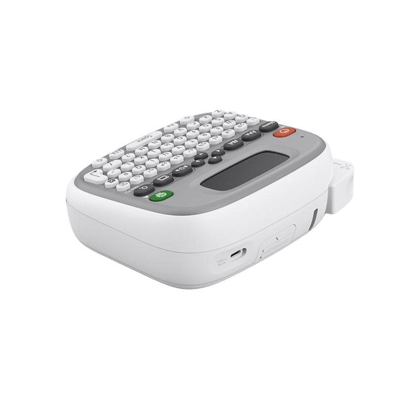 Impresora de Etiquetas Portátil / Térmica 203 ppp / Bluetooth / Pantalla LCD / QWERTY + App / 10 mm Ancho / USB-C / Batería AAA