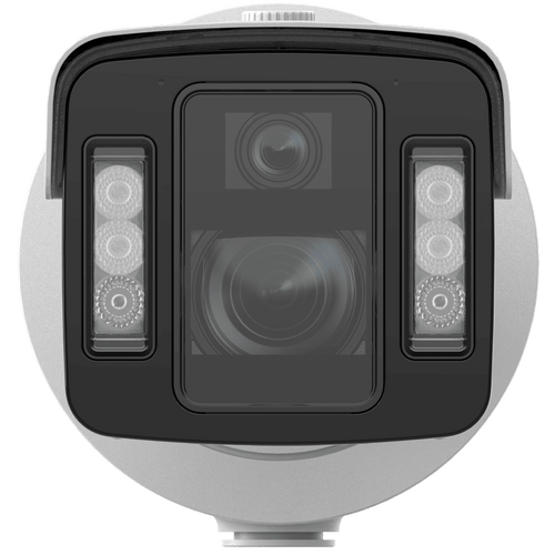 [TandemVu] Bala IP Dual 4 Megapixel (2 Lentes) / Lente Fijo (4 mm / ColorVu) y Lente Mot. (5 a 20 mm / DarkFighter X) / Luz Dual (IR y Luz Blanca) / IP67 / IK10 / Reconocimiento Facial / ACUSENSE / WDR 140 dB / DeepinView / Búsqueda por Atributos