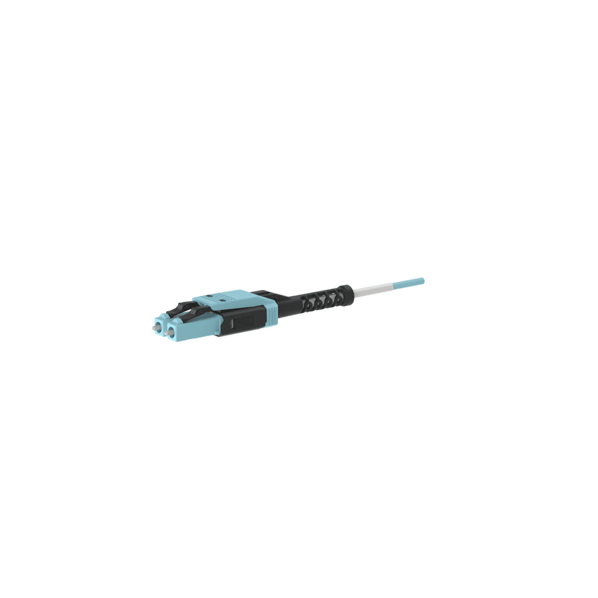 Jumper de Fibra Óptica Multimodo 50/125 OM4, LC-LC Uniboot Duplex, LSZH, Color Aqua, 3 Metros (9.84 Pies)