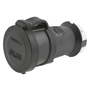Conector Hembra con Bloqueo de Media Vuelta / 30 A 480 V CA / 3 Polos Trifásico / NEMA L16-30R / Terminal de Tornillo / Cubierta Hermética Negra / Color Blanco y Negro.