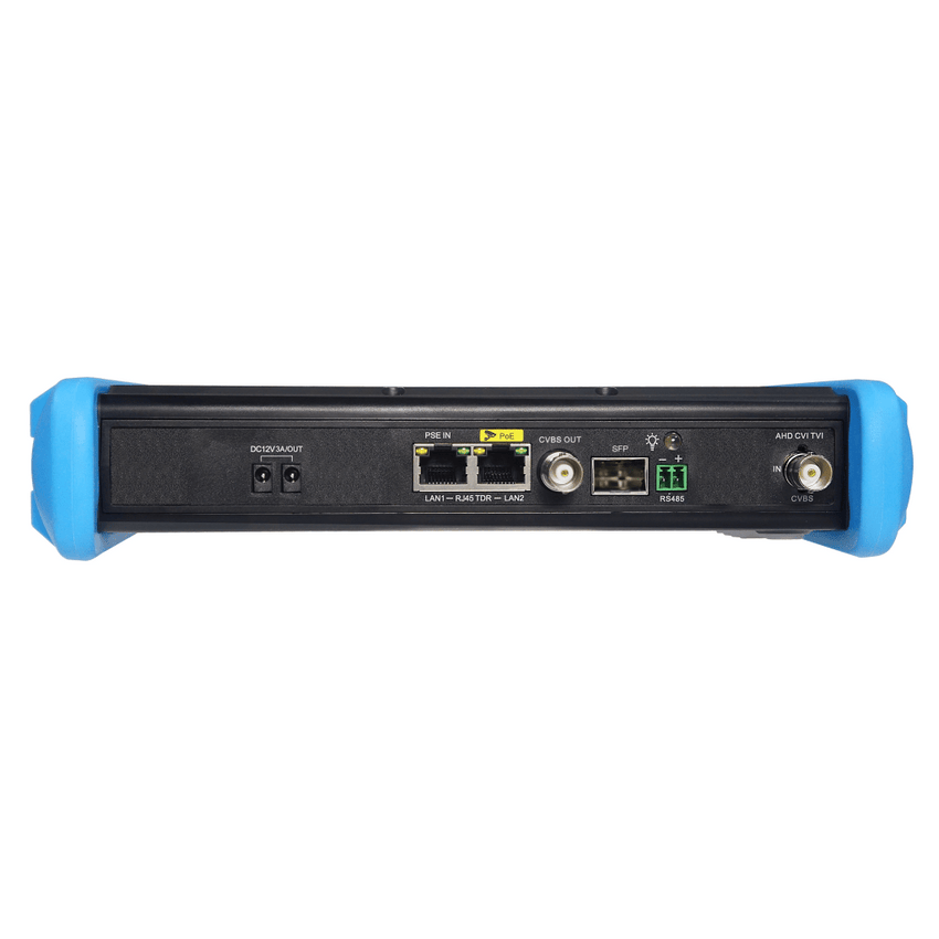 Tester de Video Profesional | Pantalla 7"|  Prueba IP/HD/Analógicas | TVI/CVI/AHD/CVBS | IP ONVIF | 4K/8K | H.264/H.265 | HDMI | PTZ | Scanner IP | TDR | Salidas 12V/24V/PoE | Activación Simultanea.