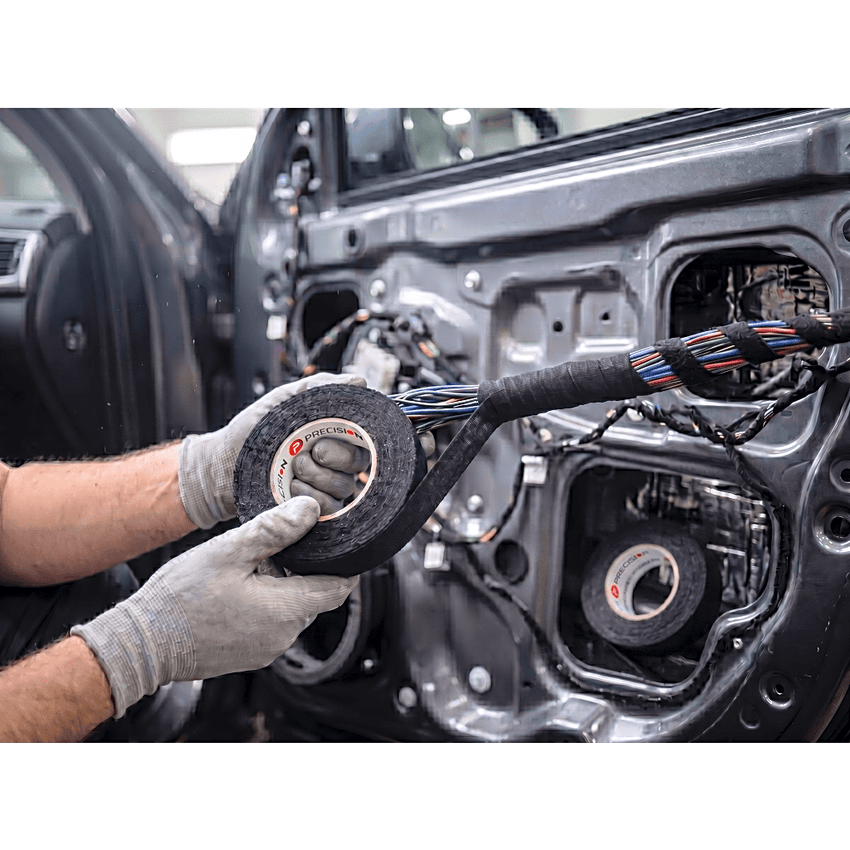 Cinta Automotriz de Fieltro PET / Aplicaciones de protección mecánica avanzada y reducción de vibraciones en cableado / Color Negro