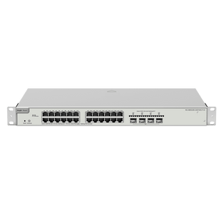 Switch Administrable PoE Capa 2+ Plus, con 24 puertos Gigabit PoE 802.3af/at + 4 SFP+ para fibra 10Gb, gestión gratuita desde la nube, 370w