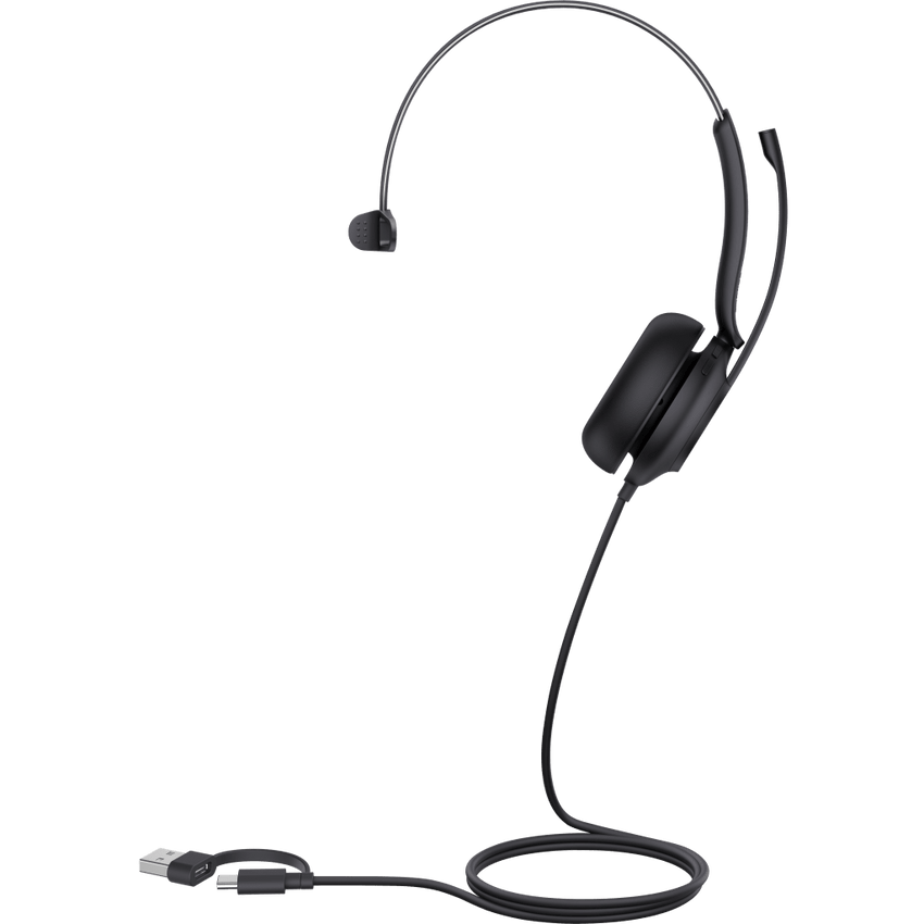 Diadema USB Yealink UH35 Mono Teams con Cancelación Activa de Ruido con 2 Micrófonos y Busylight Automático