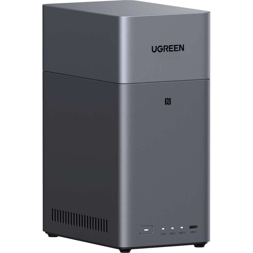 NAS UGREEN NASync DH2300 / Procesador RK3576 / 4GB  / 32GB eMMC / 2 Bahías SATA / JBOD-Basic-RAID 0-RAID 1 / Puerto HDMI 4K / 1 GbE / USB 3.2 Gen 1 Type-C / Detección NFC