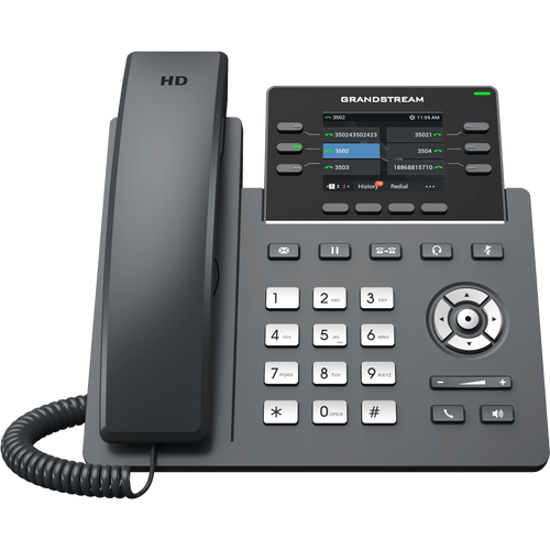 TELÉFONO IP 6 LÍNEAS GRADO OPERADOR / 24 TECLAS MULTIPROPÓSITO VIRTUALES / WI-FI 6 DOBLE BANDA Y BLUETOOTH / DOS PUERTOS GIGABIT / PANTALLA LCD A COLOR INTERCAMBIABLE / SEGURIDAD NIVEL EMPRESARIAL