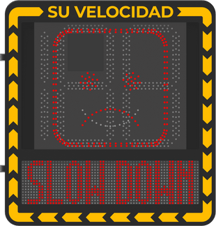 Radar medidor de Velocidad/ Pantalla LED / Detección de Velocidad en Tiempo Real / Rango de Detección de 100 m / Hasta 32 Objetivos Detectados / IP66 / Ethernet