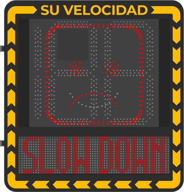 Radar medidor de Velocidad/ Pantalla LED / Detección de Velocidad en Tiempo Real / Rango de Detección de 100 m / Hasta 32 Objetivos Detectados / IP66 / Ethernet