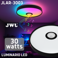 Luminario LED JLAR-3003 / 30W / 2400 Lúmenes / Bluetooth Control App / Voltaje 85-265V / Temperatura 6500K Fría / Garantía 3 Años